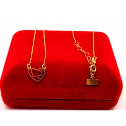 Złoty łańcuszek celebrytka serce PR.333 W:0,86gr Dł.42-45cm InterSKLEP