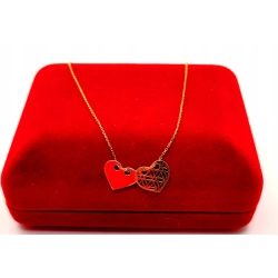 Złoty łańcuszek celebrytka dwa serca PR.333 W:0,88gr Dł.42-45cm InterSKLEP