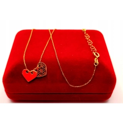 Złoty łańcuszek celebrytka dwa serca PR.333 W:0,88gr Dł.42-45cm InterSKLEP