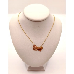 Złoty łańcuszek celebrytka dwa serca PR.333 W:0,88gr Dł.42-45cm InterSKLEP