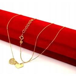 Złoty łańcuszek celebrytka dwa serca PR.333 W:0,88gr Dł.42-45cm InterSKLEP