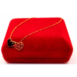 Złoty łańcuszek celebrytka dwa serca PR.333 W:0,88gr Dł.42-45cm InterSKLEP