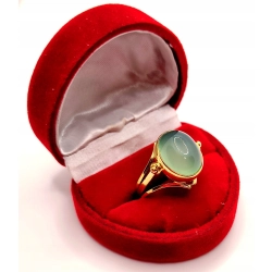 Złoty pierścionek z Chalcedonem PR.750 W:5,87gr R.17 InterSKLEP