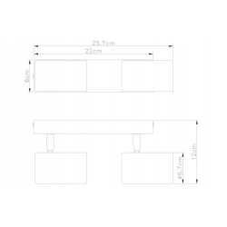Reflektor sufitowy prostokątny Reality beżowy, brązowy, czarny