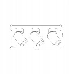 Lampa Sufitowa Andy 3xGU10 Czarny + Złoty