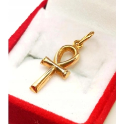 Złota zawieszka egipski krzyż Ankh arabska próba 750 W:1,17gr