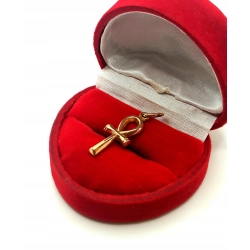 Złota zawieszka egipski krzyż Ankh arabska próba 750 W:1,17gr