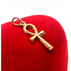 Złota zawieszka egipski krzyż Ankh arabska próba 750 W:1,17gr