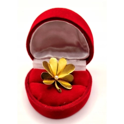 Złota broszka Kwiat z perłą PR.585 W:2,40gr InterSKLEP