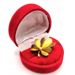 Złota broszka Kwiat z perłą PR.585 W:2,40gr InterSKLEP