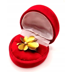 Złota broszka Kwiat z perłą PR.585 W:2,40gr InterSKLEP