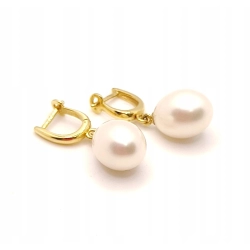 Złote kolczyki z Perłami wiszące PR.585 W:6,08gr InterSKLEP
