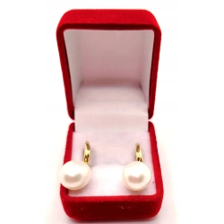 Złote kolczyki z Perłami wiszące PR.585 W:6,08gr InterSKLEP