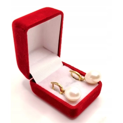 Złote kolczyki z Perłami wiszące PR.585 W:6,08gr InterSKLEP