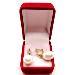 Złote kolczyki z Perłami wiszące PR.585 W:6,08gr InterSKLEP