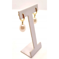 Złote kolczyki z Perłami wiszące PR.585 W:6,08gr InterSKLEP