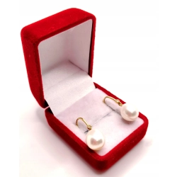 Złote kolczyki wiszące z perłą PR.375 W:3,25gr InterSKLEP