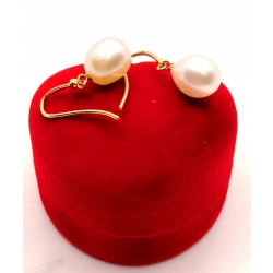 Złote kolczyki wiszące z perłą PR.375 W:3,25gr InterSKLEP