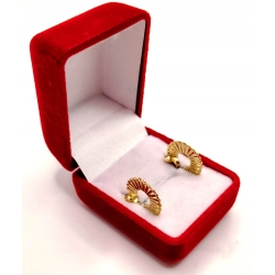 Złote kolczyki ażurowe kółka sztyft PR.375 W:1,70gr InterSKLEP