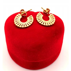 Złote kolczyki ażurowe kółka sztyft PR.375 W:1,70gr InterSKLEP