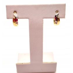 Złote kolczyki kółka z cyrkoniami W.KRUK PR.585 W:2gr InterSKLEP