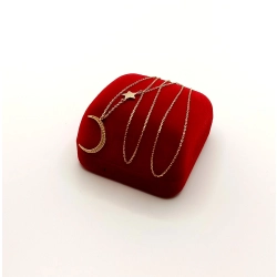 Złoty łańcuszek z zawieszka księżyc i gwiazda Pr.585 W:1,46gr Dł:46cm