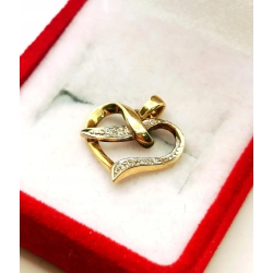 Złota zawieszka serce z cyrkoniami Pr.375 W:0,80gr InterSKLEP