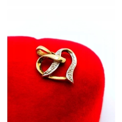 Złota zawieszka serce z cyrkoniami Pr.375 W:0,80gr InterSKLEP