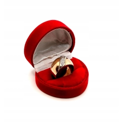 Złoty pierścionek obrączka z cyrkoniami Pr.583 W:6,18gr R.18 Szer.1,3cm