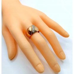 Złoty pierścionek obrączka z cyrkoniami Pr.583 W:6,18gr R.18 Szer.1,3cm