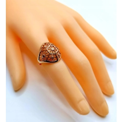 Złoty pierścionek kopułka ażurowa Pr.583 W:3,98gr Roz.14 Szer.1,9cm