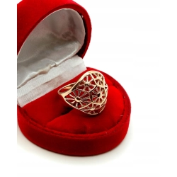 Złoty pierścionek kopułka ażurowa Pr.583 W:3,98gr Roz.14 Szer.1,9cm