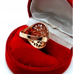 Złoty pierścionek kopułka ażurowa Pr.583 W:3,98gr Roz.14 Szer.1,9cm