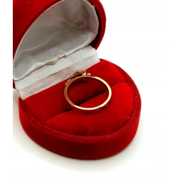 Złoty pierścionek z różową cyrkonią Pr.583 W:1,74gr Roz.11