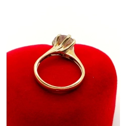 Złoty pierścionek z dużą cyrkonią pr.585 W:3gr Roz.7