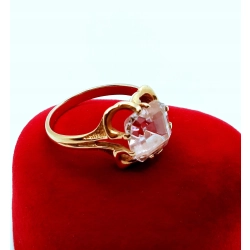Złoty pierścionek z Morganitem Pr.583 W:4,89gr Roz.18