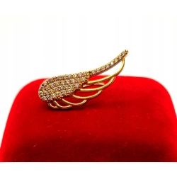 Złoty kolczyk Skrzydło z cyrkoniami PR.333 W:1,12gr InterSKLEP