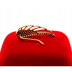 Złoty kolczyk Skrzydło z cyrkoniami PR.333 W:1,12gr InterSKLEP