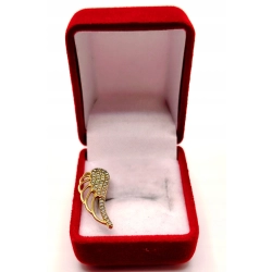 Złoty kolczyk Skrzydło z cyrkoniami PR.333 W:1,12gr InterSKLEP