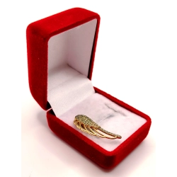 Złoty kolczyk Skrzydło z cyrkoniami PR.333 W:1,12gr InterSKLEP