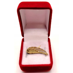 Złoty kolczyk Skrzydło z cyrkoniami PR.333 W:1,12gr InterSKLEP