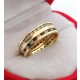 Złoty pierścionek obrączka z cyrkoniami szer.6mm Pr.585 W:4,23gr Roz.14