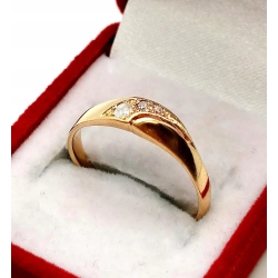 Złoty pierścionek z cyrkoniami Pr.583 W:1,91gr Roz.19 InterSKLEP