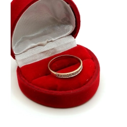 Złoty pierścionek obrączka z cyrkoniami Pr.585 W:1,51gr Roz.16