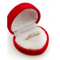 Złoty pierścionek obrączka z cyrkoniami Pr.585 W:1,51gr Roz.16