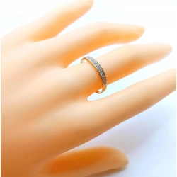 Złoty pierścionek obrączka z cyrkoniami Pr.585 W:1,51gr Roz.16