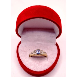 Złoty pierścionek z Topazem i cyrkoniami PR.585 W:2,28gr R.13 InterSKLEP