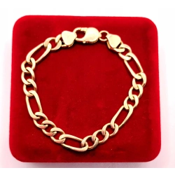 Złota bransoletka Figaro PR.585 W:24,30gr Dł.21cm InterSKLEP