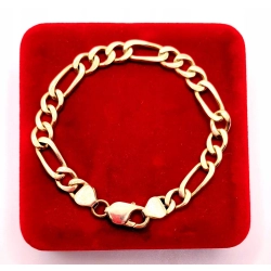 Złota bransoletka Figaro PR.585 W:24,30gr Dł.21cm InterSKLEP