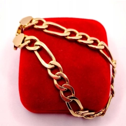 Złota bransoletka Figaro PR.585 W:24,30gr Dł.21cm InterSKLEP